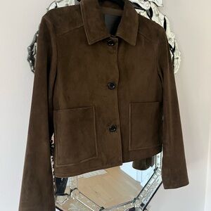 Massimo Dutti Dark Brown Suede Blazer